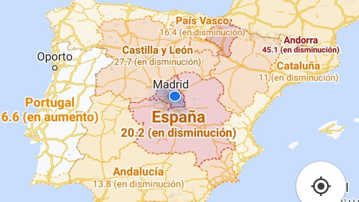Google Maps muestra la incidencia de la Covid-19 en la región donde vives Google Maps muestra la incidencia de la Covid-19 en la región donde vives