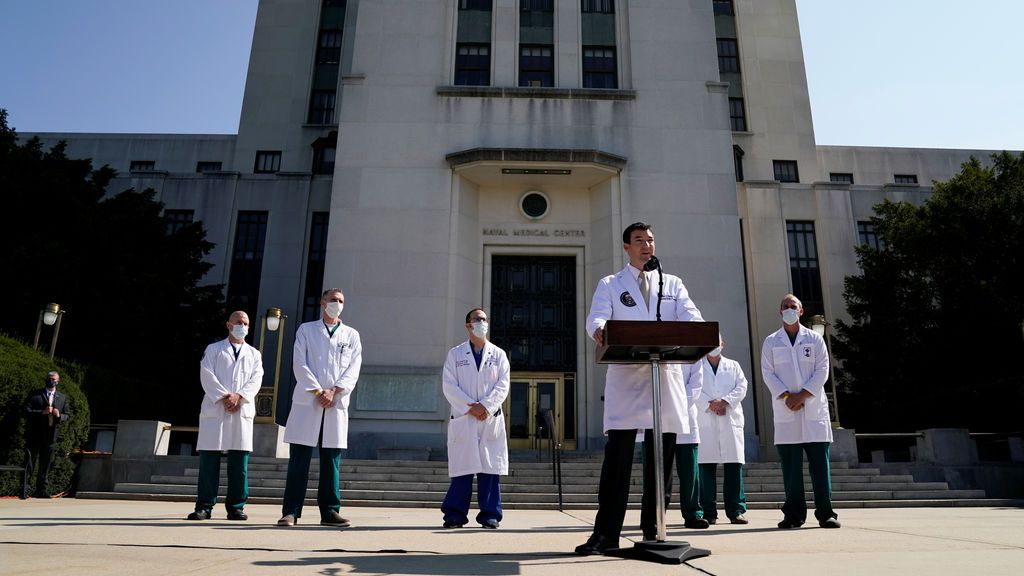 Rueda de prensa del equipo médico de Trump