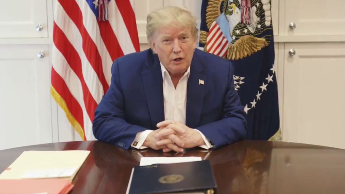 Trump reaparece en un video asegurando que está bien y que "las próximas horas son importantes" Trump reaparece en un video asegurando que está bien y que "las próximas horas son importantes"