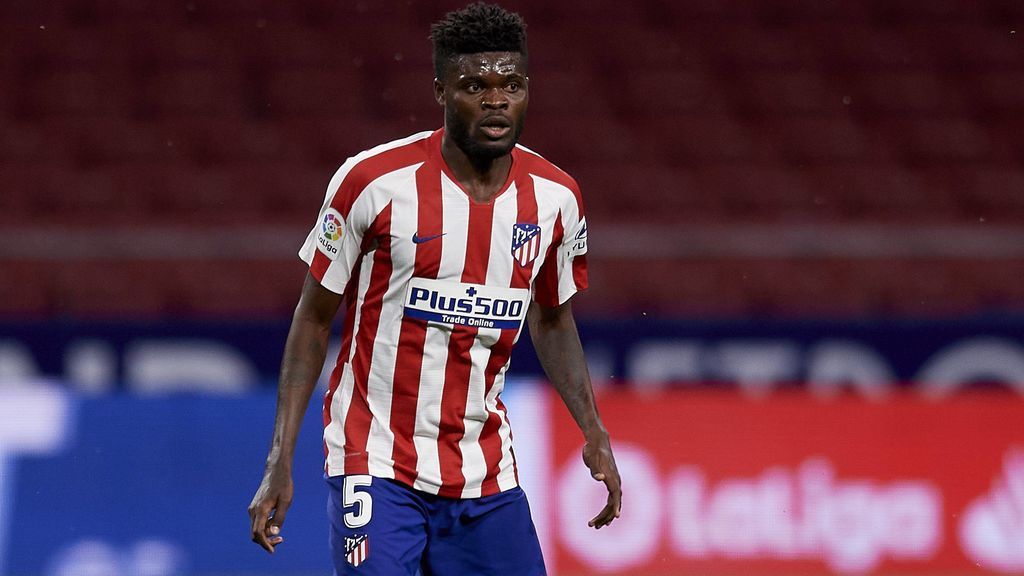 Thomas Partey, en un partido con el Atlético de Madrid.