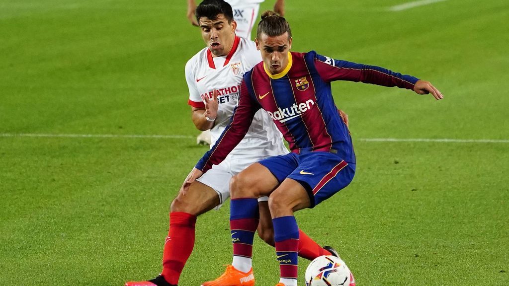 Griezmann, durante el partido ante el Sevilla.