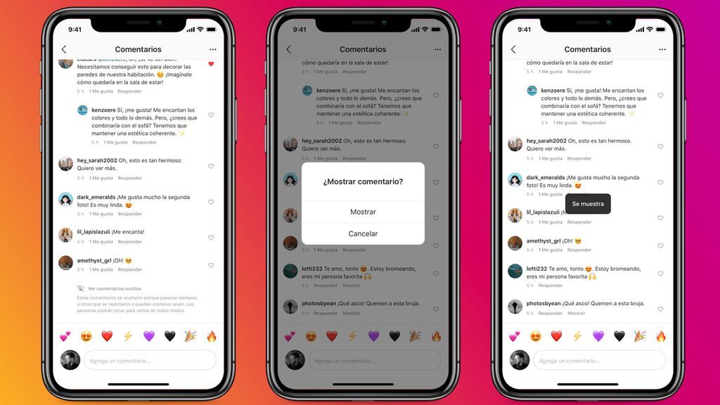 Instagram oculta los comentarios que son similares a otros que ya han sido denunciados.