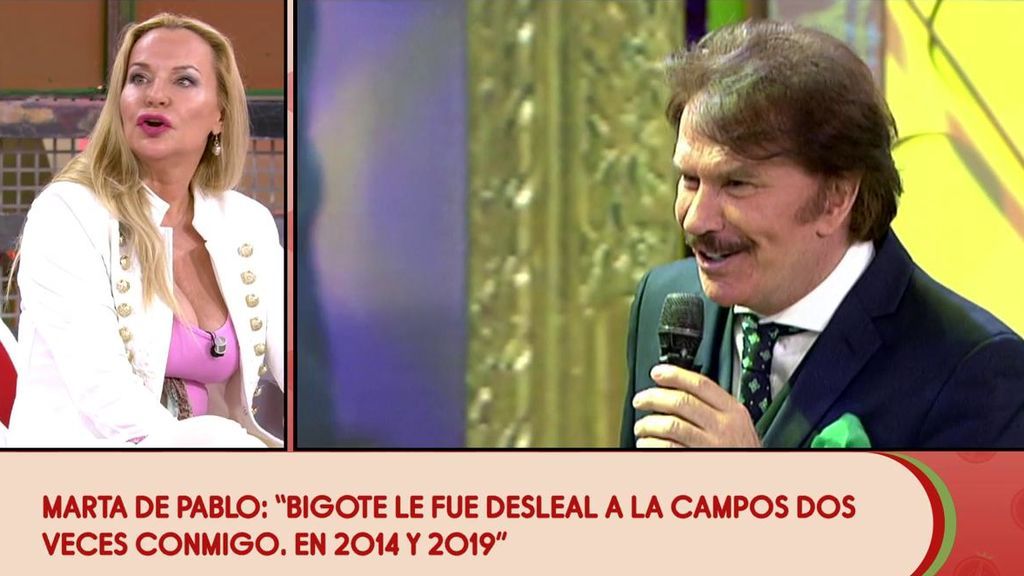 Marta de Pablo asegura que intimó con Bigote Arrocet cuando estaba con Teresa Campos