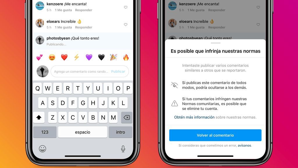 Instagram ha ampliado su herramienta de advertencias sobre los comentarios ofensivos.