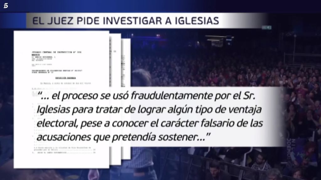 Caso Dina: el juez pide al Supremo imputar a Pablo Iglesias por tres delitos