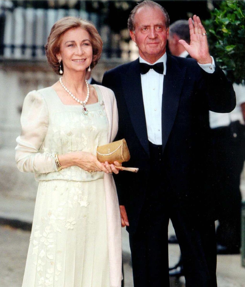 Sofía y Juan Carlos, en 1999, en la boda de la hija de Constantino de Grecia