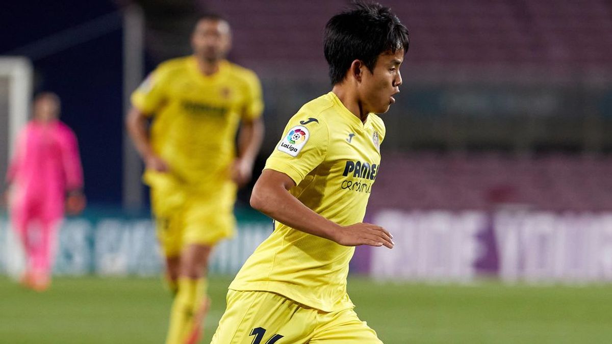 Kubo, en un partido con el Villarreal en el Camp Nou.