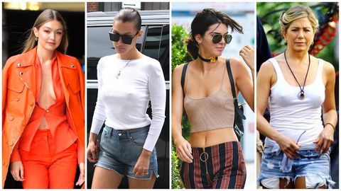 Kim y otras famosas que se la moda de no sujetador