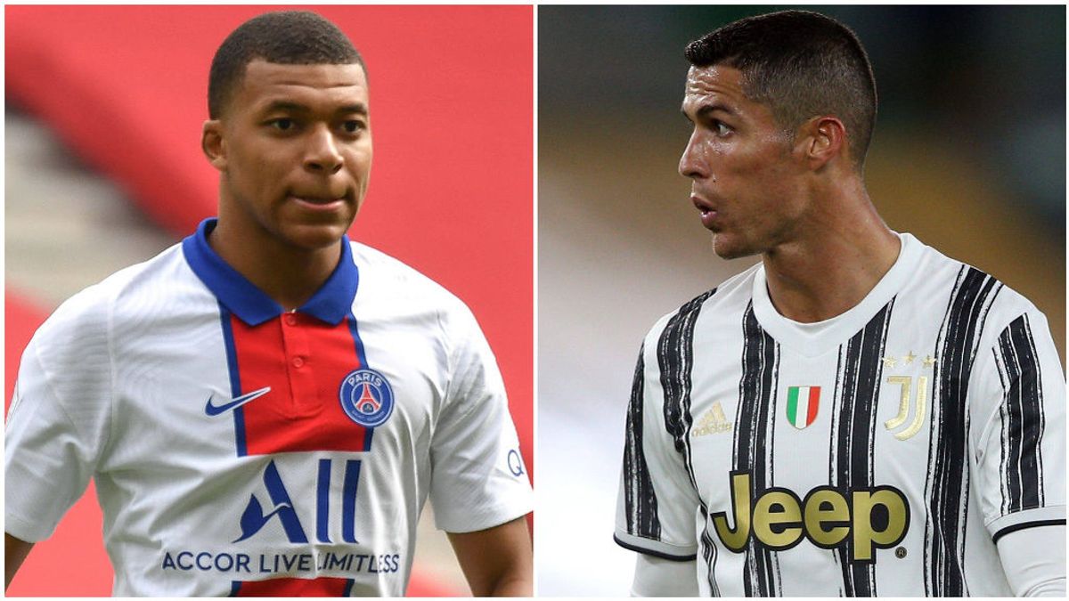 Mbappé, en un partido con el PSG, y Cristiano Ronaldo, con la Juventus. Mbappé, en un partido con el PSG, y Cristiano Ronaldo, con la Juventus.
