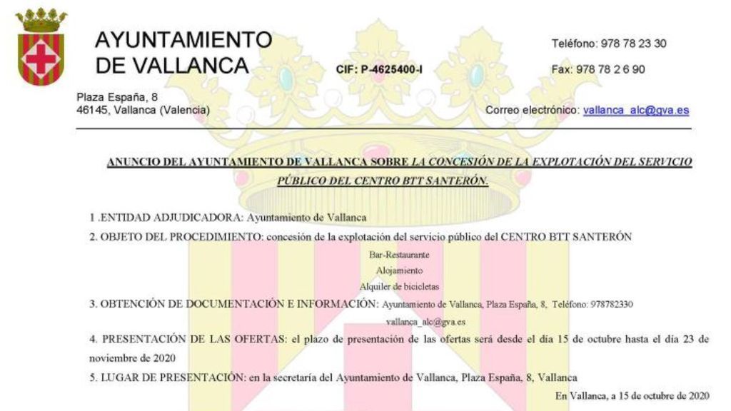 Oferta Vallanca