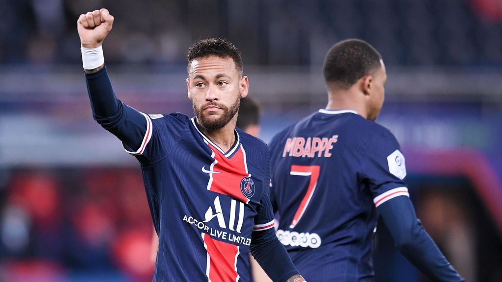 Neymar celebra un gol con el PSG.