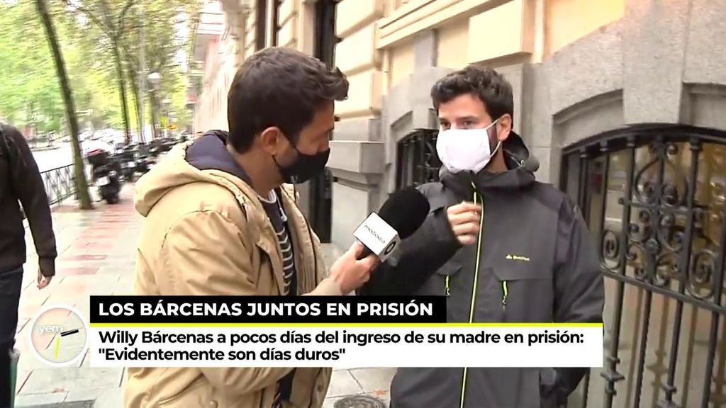 Willy Bárcenas, ante el inminente ingreso de su madre en prisión: "Evidentemente, son días duros"