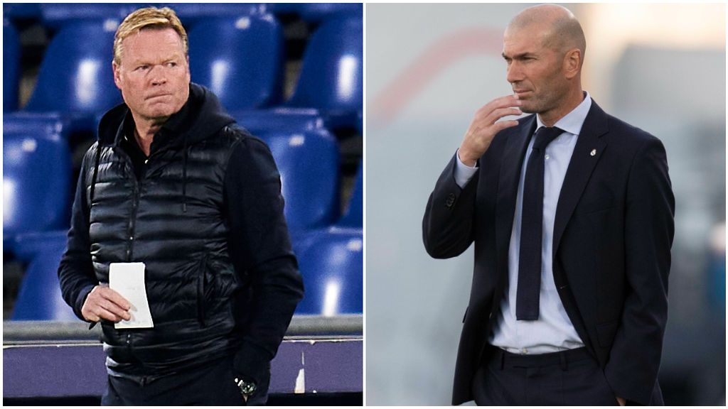 Koeman y Zidane se enfrentan por primera vez en un Clásico.