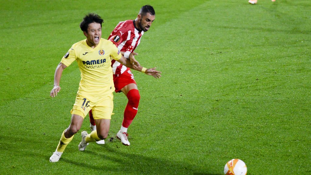 Kubo, en su primer partido en la Europa League.