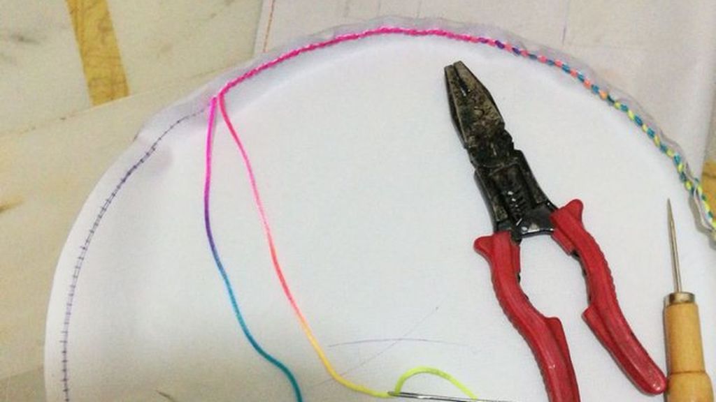 Así tiene que quedar cosido antes de darle la vuelta