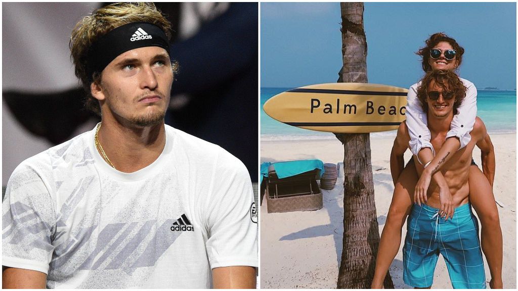 Zverev, en un torneo, y junto a su ex pareja Olga Sharypova. Zverev, en un torneo, y junto a su ex pareja Olga Sharypova.