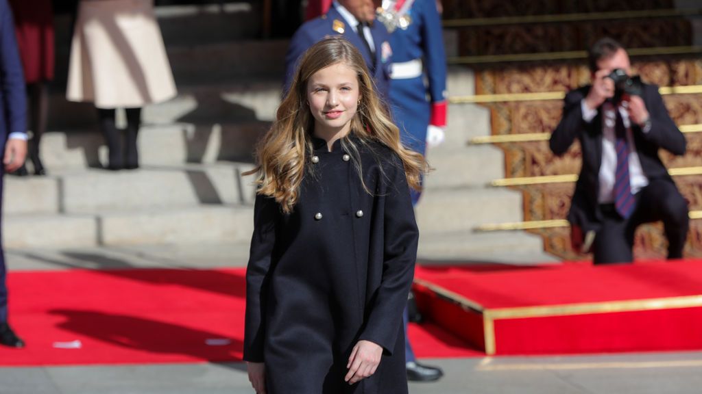 La princesa Leonor tras la Solemne Sesión de Apertura de la XIV Legislatura en el Congreso de los Diputados, en Madrid (España), a 3 de febrero de 2020.