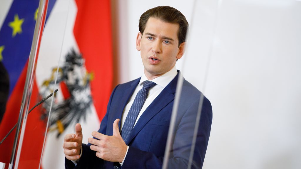 El canciller austríaco, Sebastian Kurz, habla durante una conferencia de prensa en la Cancillería austriaca en Viena.