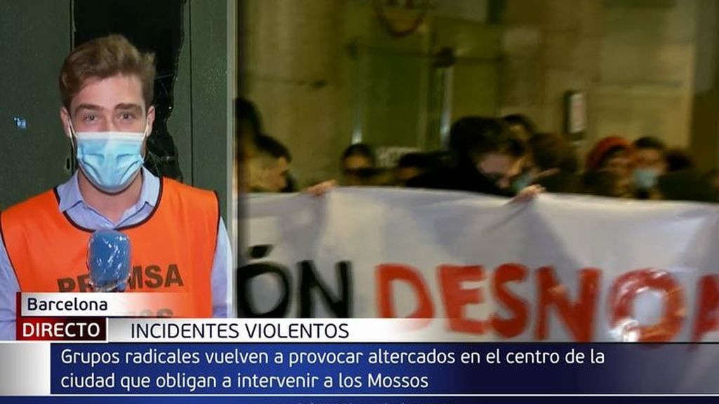 Un detenido por los incidentes en la protesta contra los desahucios en Barcelona