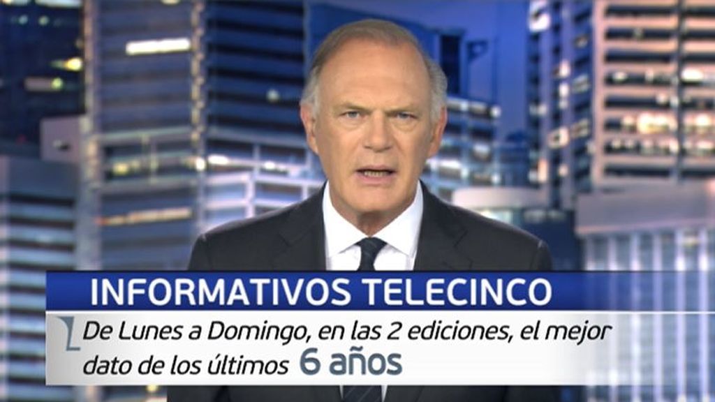 Informativos Telecinco logra en sus dos ediciones el mejor dato de los últimos seis años