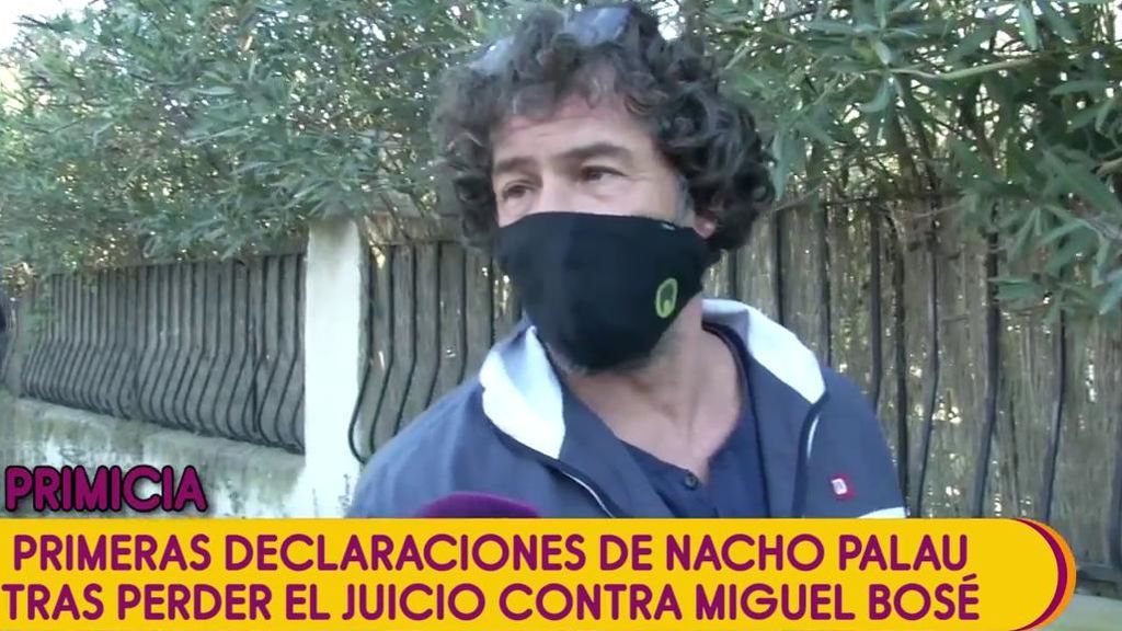 Primeras declaraciones de Nacho Palau tras perder el juicio contra Miguel Bosé: "Por mis nanos lo que sea"