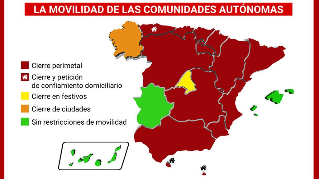 El mapa de las restricciones en España: Murcia, Galicia y ...