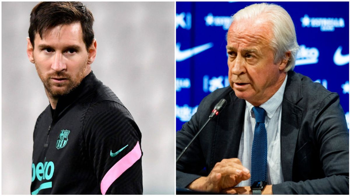 Leo Messi, antes de un partido, y Carles Tusquets, en rueda de prensa. Leo Messi, antes de un partido, y Carles Tusquets, en rueda de prensa.