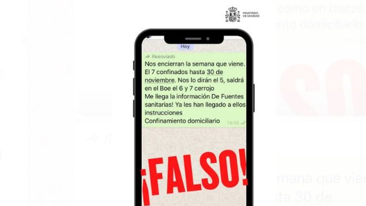 Cuidado, bulo: Sanidad advierte, está circulando un mensaje sobre confinamiento que no es real Cuidado, bulo: Sanidad advierte, está circulando un mensaje sobre confinamiento que no es real