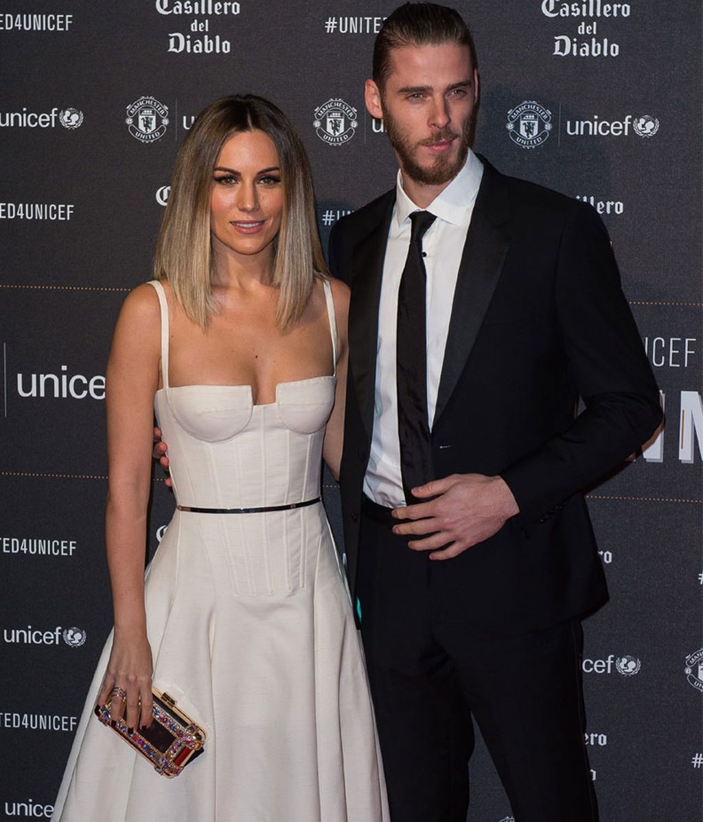 Edurne y David De Gea, en una cena benéfica en Mánchester (2017)