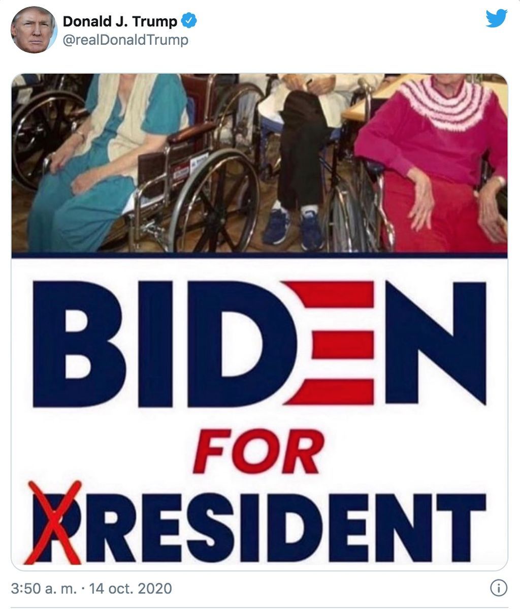 Meme de Trump ¨Biden for Resident¨