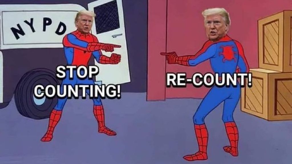 Los memes de Trump y Biden proliferan en las redes a la espera del conteo final Los memes de Trump y Biden proliferan en las redes a la espera del conteo final