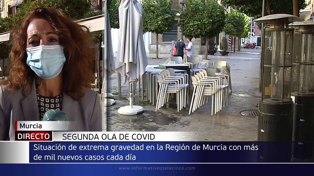 Segunda ola de coronavirus: situación extrema de gravedad en Murcia con más de mil casos diarios
