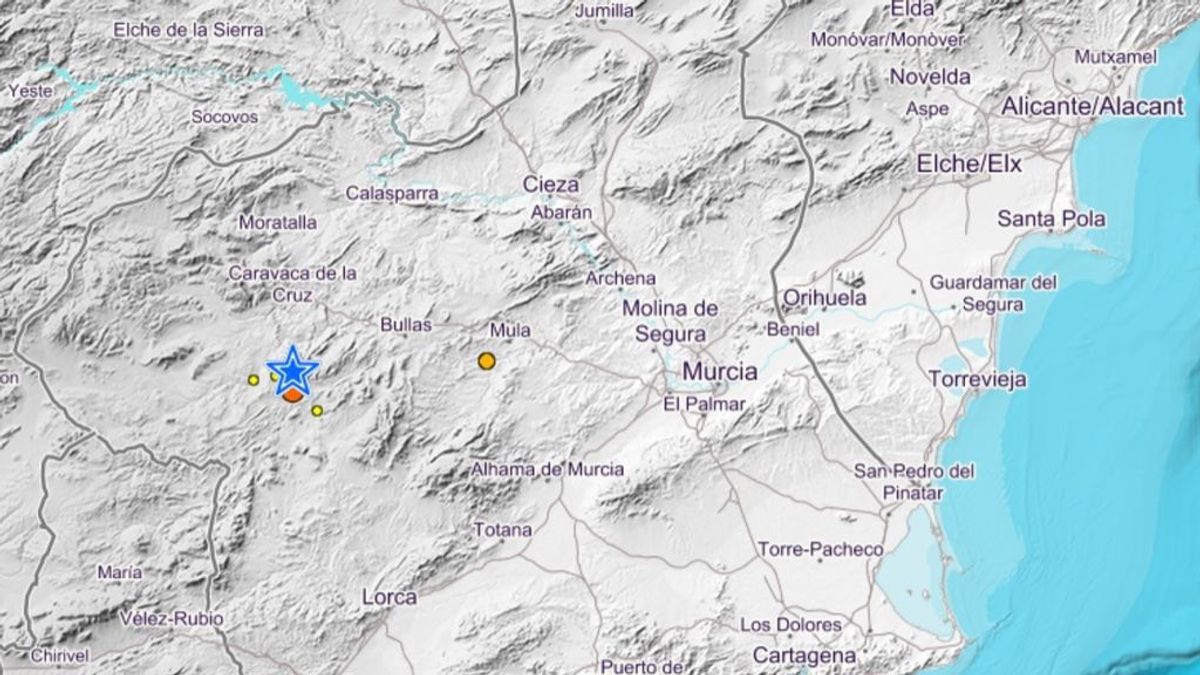 Registrado un terremoto de magnitud 3,9 con epicentro en el sur de Murcia Registrado un terremoto de magnitud 3,9 con epicentro en el sur de Murcia