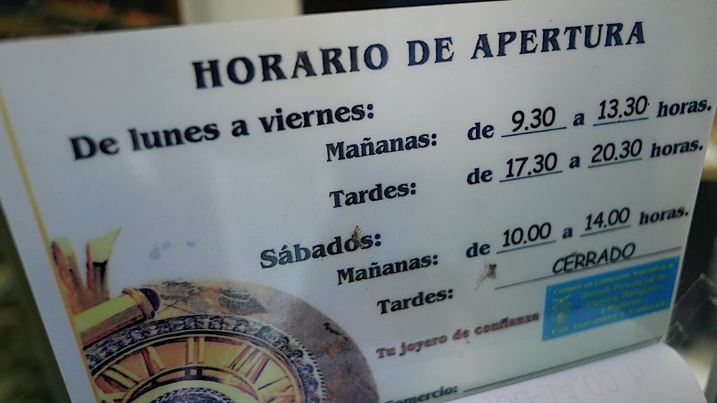 El antiguo horario de Antonio