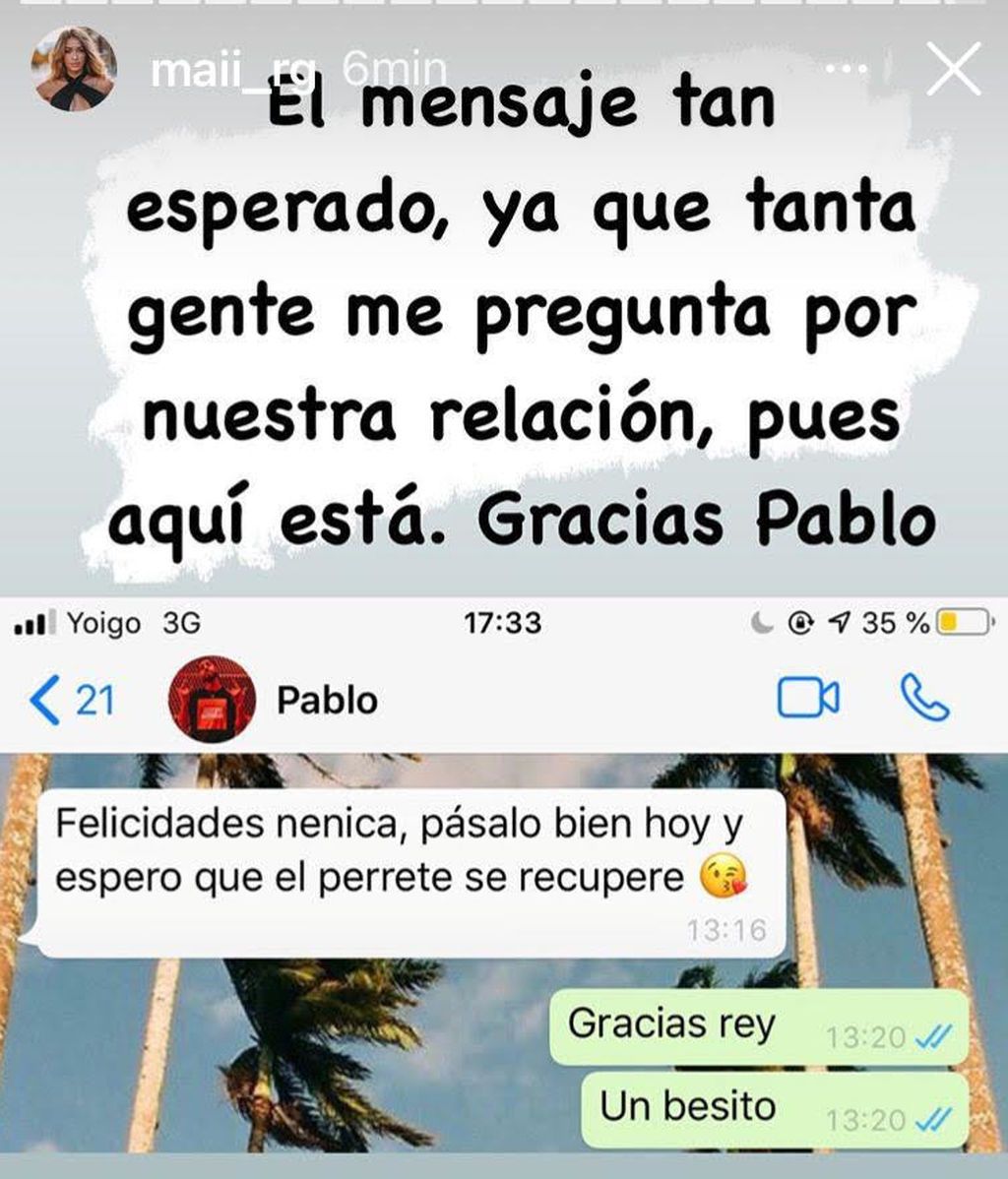 El mensaje de Pablo para Mayka