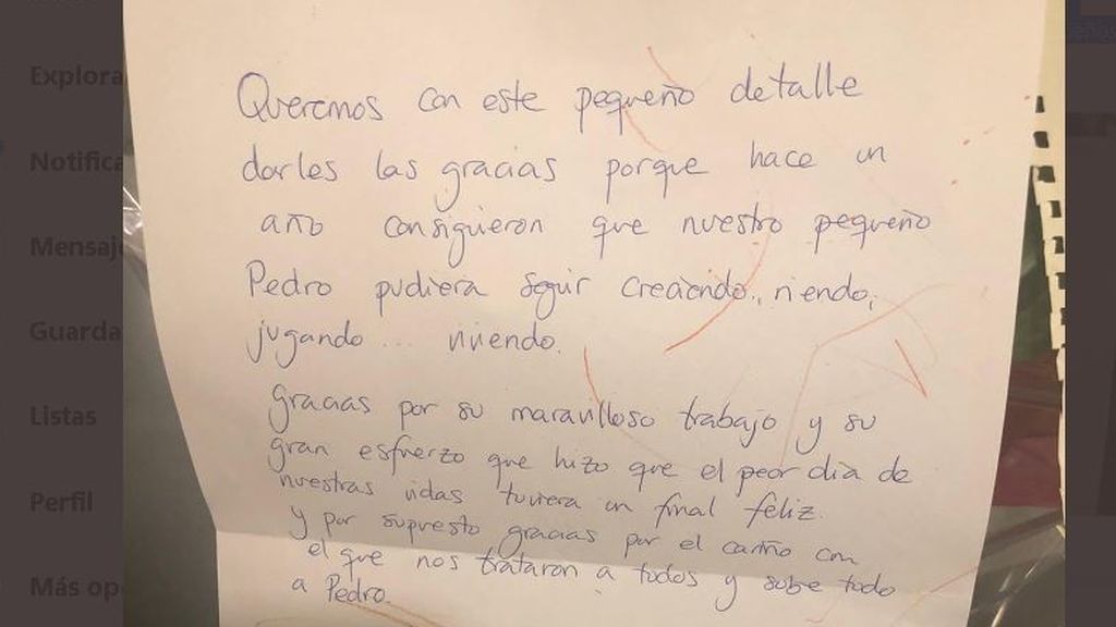 La carta de agradecimiento de unos padres por conseguir que "nuestro