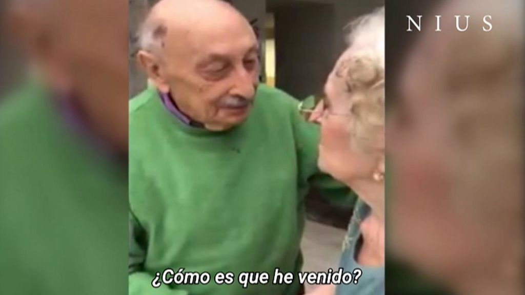 Vicenta y Emilio, un matrimonio de nonagenarios, protagonizan el reencuentro más emotivo en una residencia