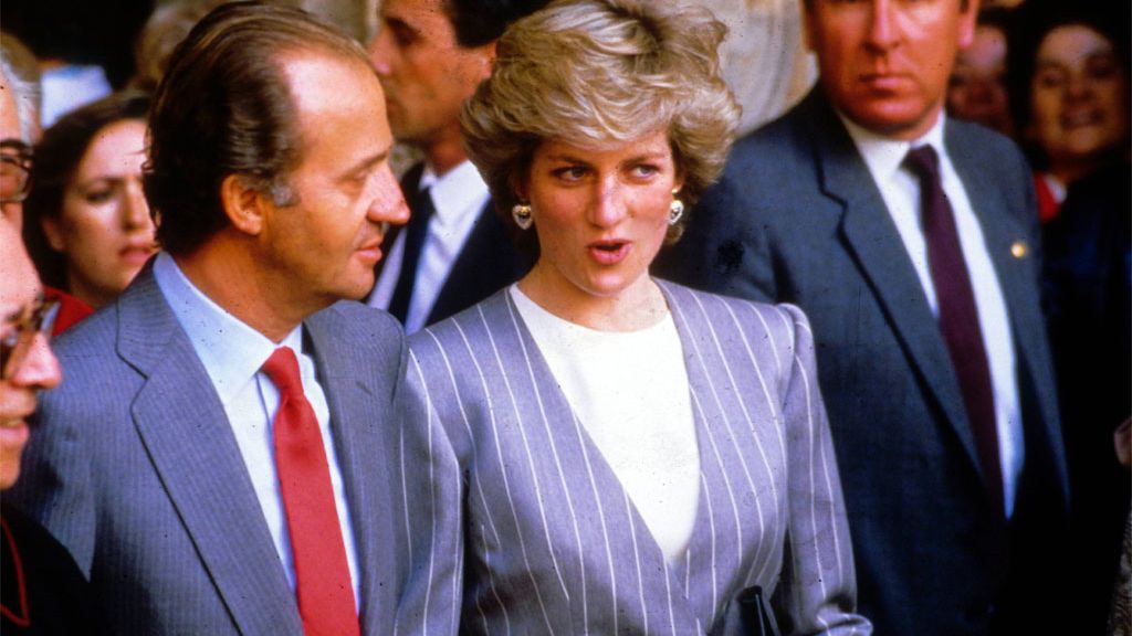 El Rey y Diana de Gales, en una de sus visitas a España (abril de 1987)