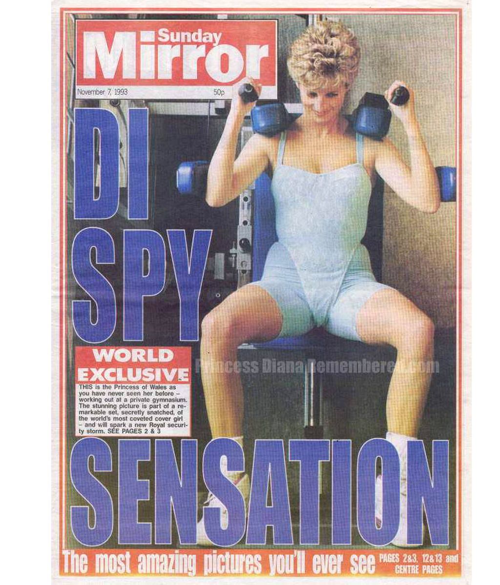 Diana de Gales, haciendo gimnasia en la portada de una revista