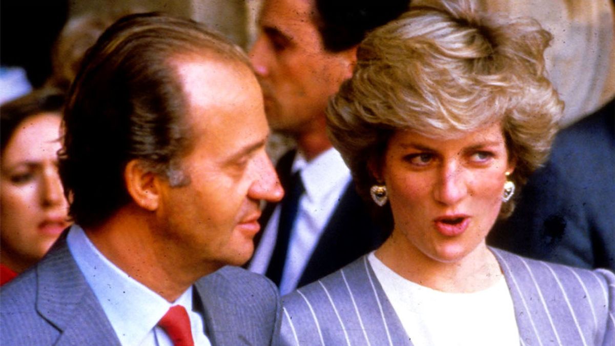 El rey Juan Carlos y a princesa Diana, en su visita a España en 1987