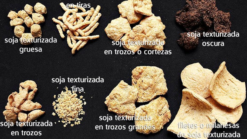 Algunos de las formas en la que podrás encontrar la soja texturizada