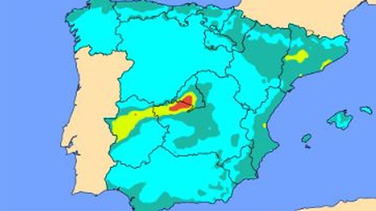 El viento del este propaga una 'cola' de contaminantes desde Madrid hacia Extremadura