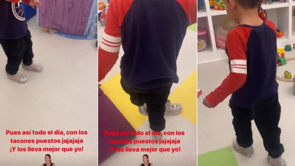 Antonio Garay Gorro, feliz jugando con unos tacones