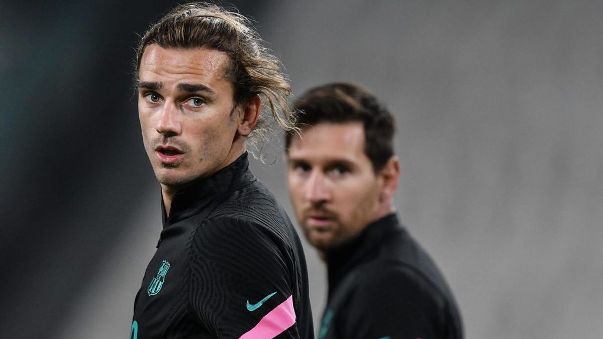 Griezmann y Messi, antes de un partido con el Barcelona. Griezmann y Messi, antes de un partido con el Barcelona.