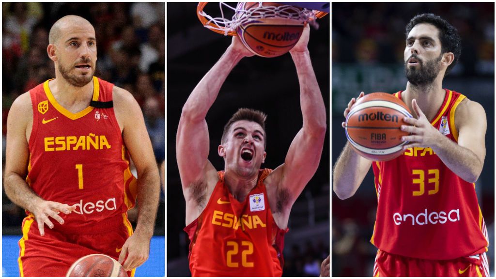 Quino Colom, Rabaseda y Beirán, con la Selección española. Quino Colom, Rabaseda y Beirán, con la Selección española.