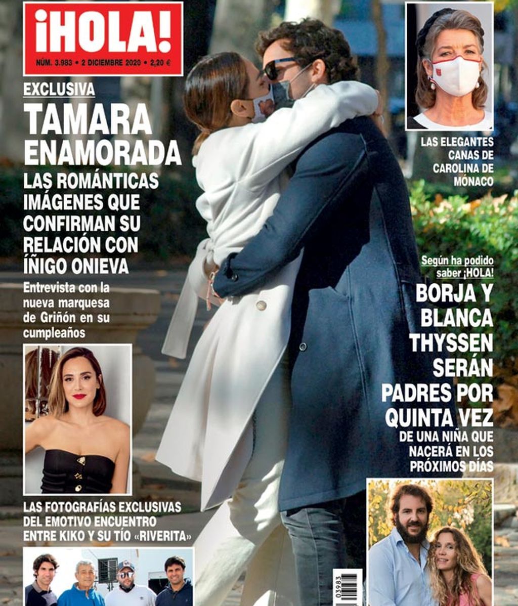Tamara Falcó e Íñigo Onieva, besándose en plena calle con mascarilla