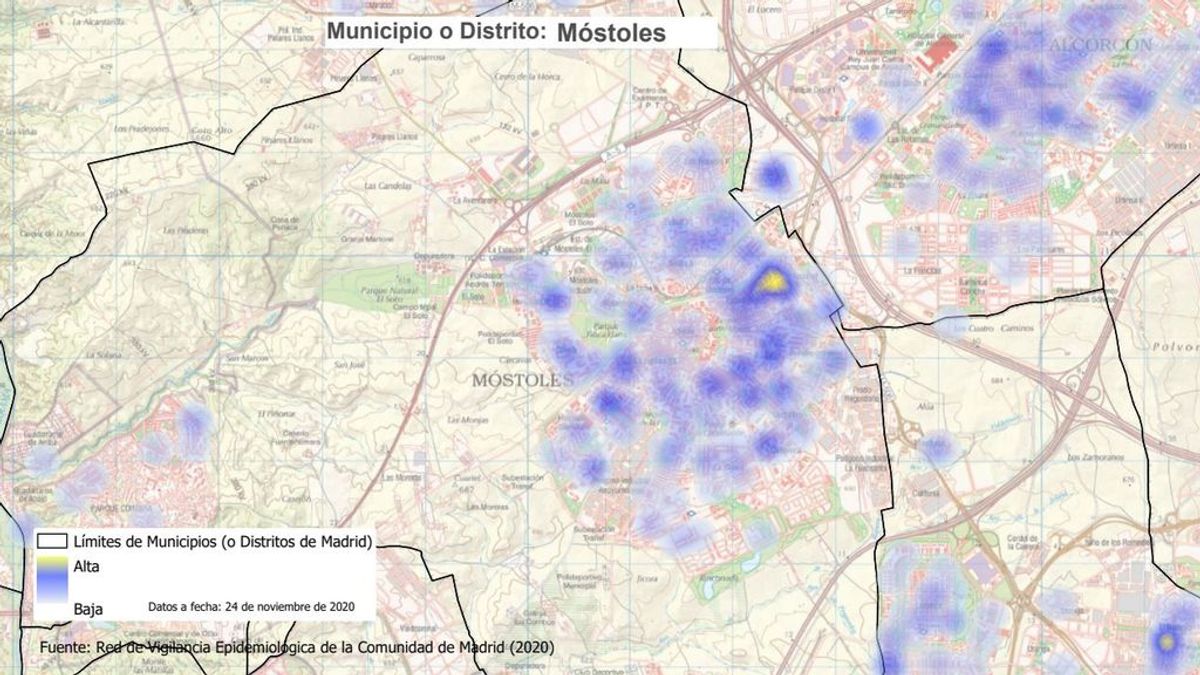 Los 'mapas de calor' de Madrid para detectar, calle a calle, las zonas con más contagios Los 'mapas de calor' de Madrid para detectar, calle a calle, las zonas con más contagios
