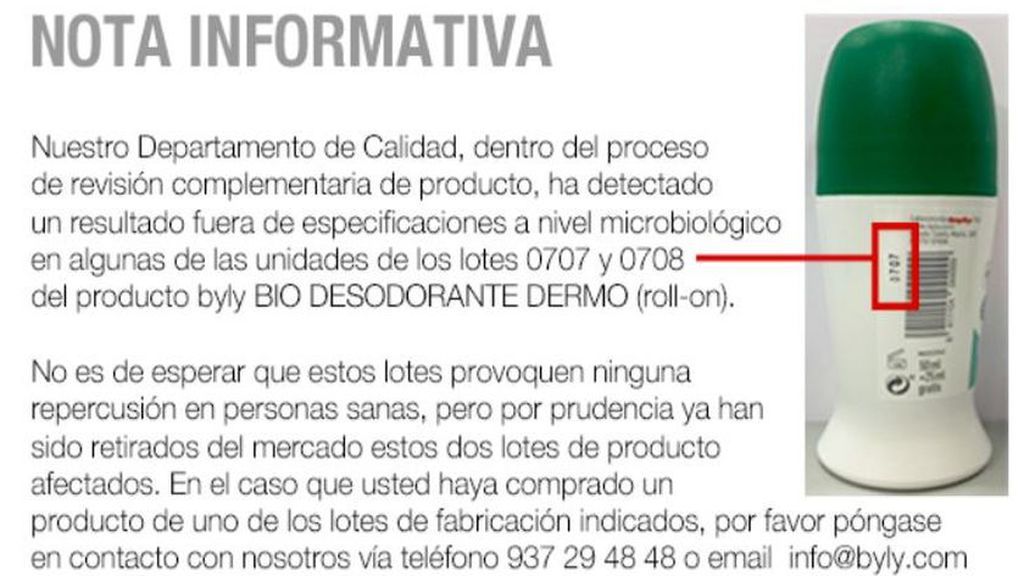Nota informativa de Byly.