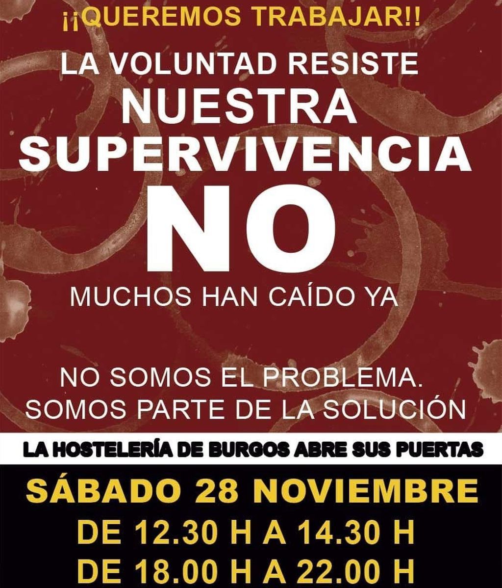 Cartel de protesta contra las restricciones.