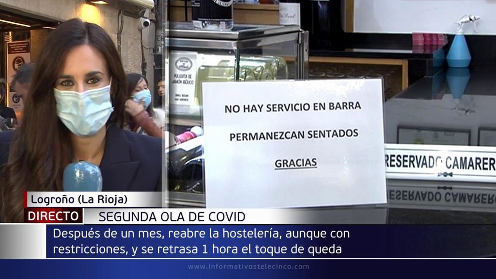 Reabre la hostelería en Logroño después de un mes de cierre: se retrasa el toque de queda una hora más